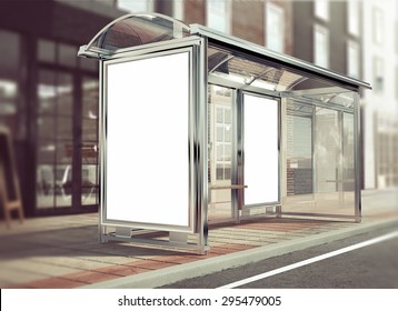 3d Rendering Of Bus Stop Mockup