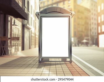 3d Rendering Of Bus Stop Mockup