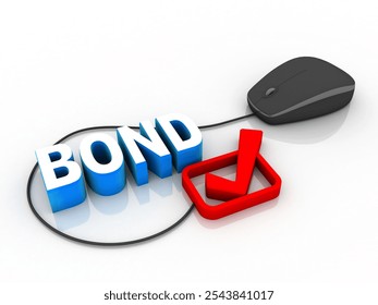 3d rendering business bonds concept