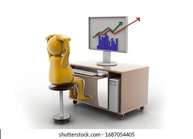 3d rendering of Business graph