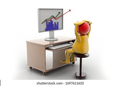 3d rendering of Business graph
