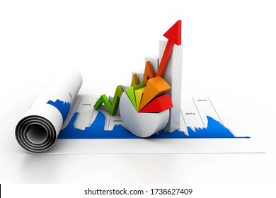 3d rendering of Business graph