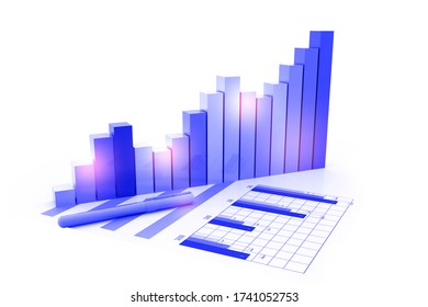 3d rendering of Business graph	