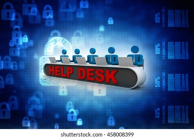 3d rendering Business Presentation help desk