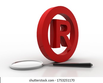 3d Rendering Business Registered Trademark Symbol Search Concept