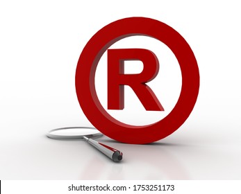 3d Rendering Business Registered Trademark Symbol Search Concept