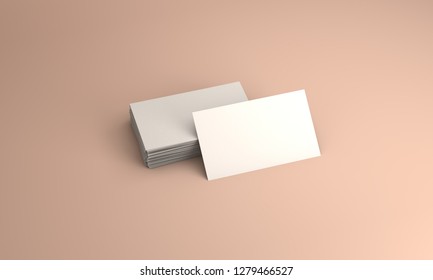 3D Rendering Of Businnes Card Mockup