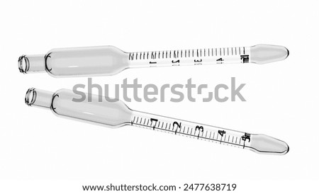 3d rendering of Butyrometer, it is a measuring instrument used to measure fat content in milk or milk products