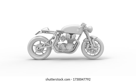 3D rendering of a cafe racer isolated motorcycle bike two wheels vintage