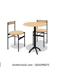 3d rendering of cafeteria tables and chairs.
