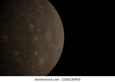 3D rendering of Callisto, the moon of Jupiter.