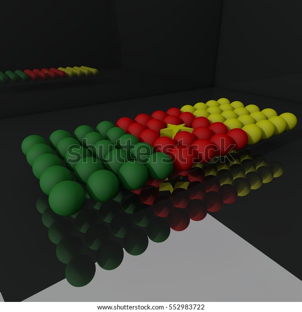 3d Rendering Cameroonian Flag Green Red Stock Illustration 552983722