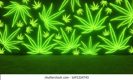 Marijuana Leaf Neon Style Image Pot Cannabis Christmas Ornament/Magnet/DHM/Wall 
