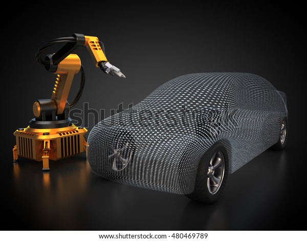 3D rendering:\
carbody and industrial\
robot