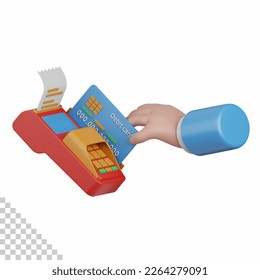 3d rendering card payment machine isolated useful for banking, currency, finance and global business