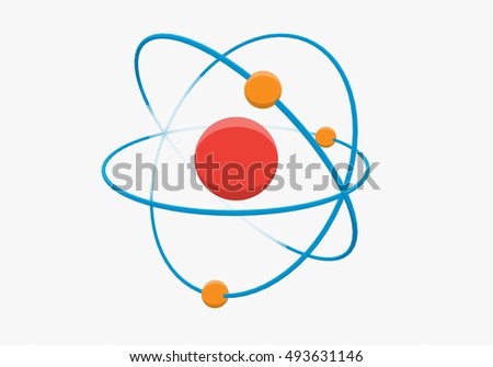 3d rendering cartoon atom particle