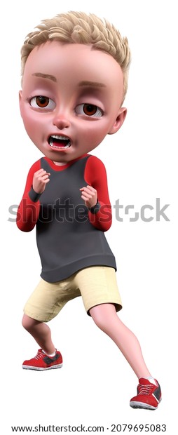 3d Rendering Cartoon Boy Isolated On Stock Illustration 2079695083 Shutterstock 0082