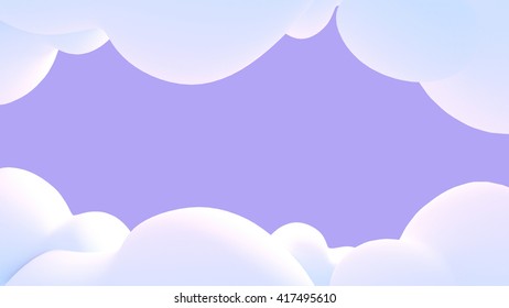 3d Rendering Cartoon Fluffy White Clouds Stock Illustration 417495610 ...