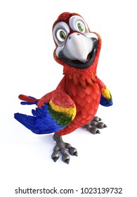 3d Rendering Cartoon Parrot Smiling Looking Stock Illustration ...