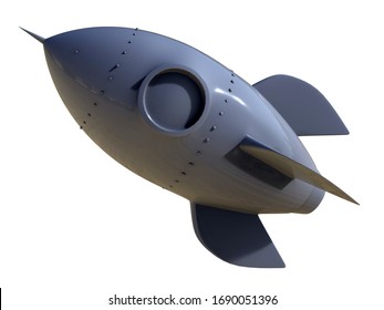 3D Rendering - Cartoon Retro Spaceship