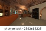 3D rendering of the cave hotel
