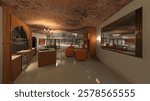 3D rendering of the cave hotel