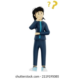 3d rendering character is confused