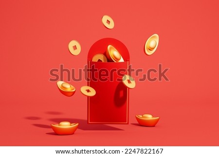 3d rendering chinese new year red packet