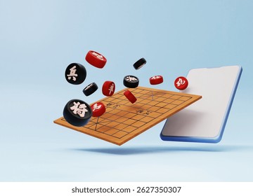 Representación 3D de deportes de ocio de estilo chino Tradición clásica de ajedrez chino