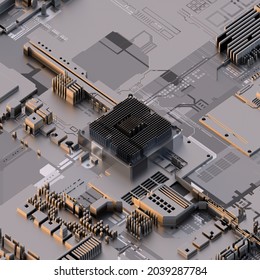 3D rendering:  chip and hardware