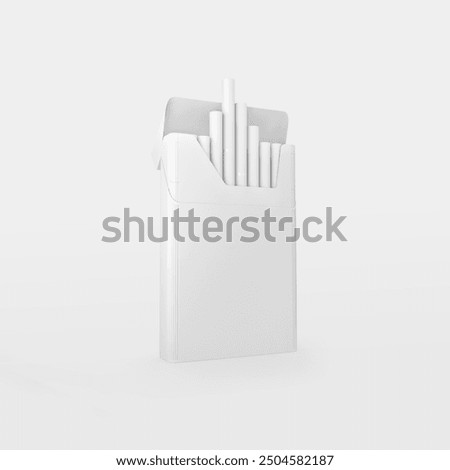 3d rendering cigarette pack mockup , white cigarette box on isolated background