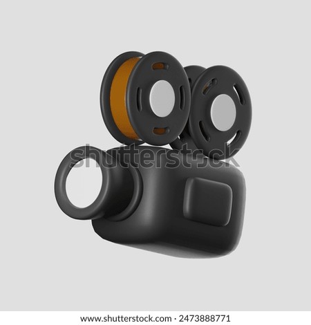 3D rendering cinema object and illustration icon