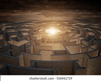 3d Rendering Of Circular Maze