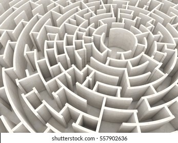 3d Rendering Of Circular Maze