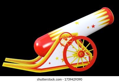 3d rendering circus canon man isolated