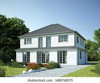 3d Rendering Of A Classic House