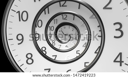 3D Rendering Classic Round Clock with  infinity time