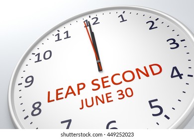 3d Rendering Of A Clock Showing Leap Second At June 30