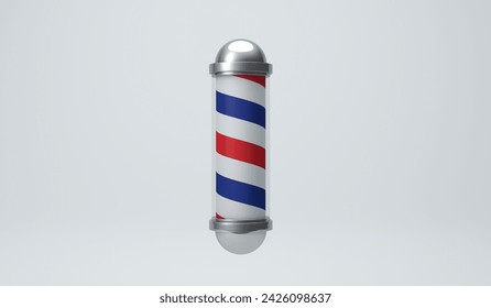 3D Rendering, Close up barber shop sign and symbol mock up, hair salon sign, gray color background.  - Powered by Shutterstock