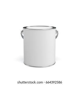 3d Rendering Of A Closed Paint Bucket Isolated On White Background. Painting Tools. DIY. Homebuilding And Renovation.