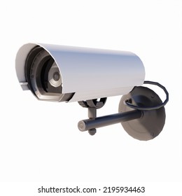 3D RENDERING OF CLOSED-CIRCUIT TELEVISION (CCTV)  VIDEO SURVEILLANCE ISOLATED ON WHITE PLAIN BACKGROUND - Shutterstock ID 2195934463