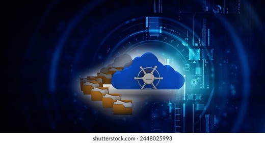 3d rendering cloud archive illustration
