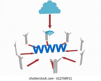 3d rendering cloud business network
