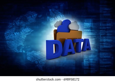 3d rendering cloud and folder