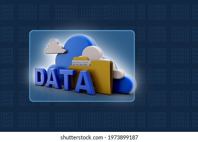 3d rendering cloud  folder network