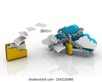 3d rendering cloud  folder storage lock
 
