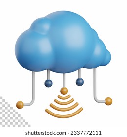 3d rendering cloud network isolated useful for cloud, network, computing, technology, database, server and connection design element