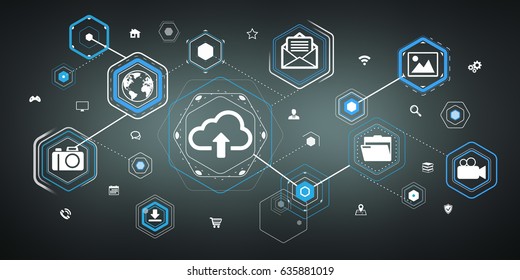 Infographics Concept Cyber Security Icons Web Stock Vector (Royalty ...