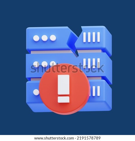 3d rendering of cloud server cute icon illustration is not available, empty state