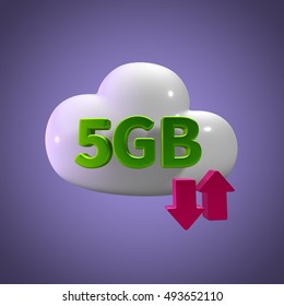 3d Rendering Cloud Storage Upload Download 5 Gb Capacity